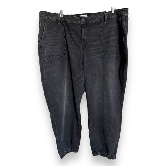 Lane Bryant Womens Jeans Sz 28 Signature Fit Boyfriend Cozy Jogger Black‎ Wash - Picture 5 of 9